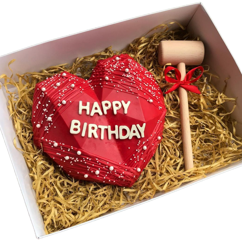 Pinata Heart Cake with Hammer online delivery in Noida, Delhi, NCR,
                    Gurgaon